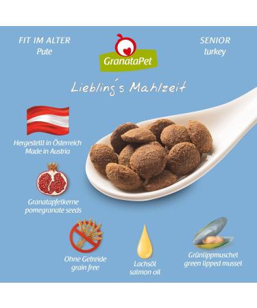 Granatapet Liebling's Meal Turkey - Grain-Free Sugar-Free Dry Dog Food for Seniors (4 x 1.8 kg) | Healthy Nutrition for Aging Dogs - Buy Online on GoSupps.com