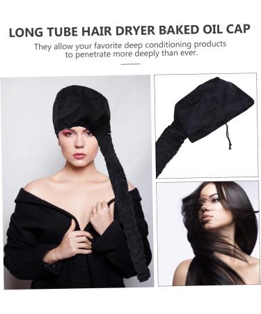 Healeved 2pcs Dry Hair Cap Portable Conditioning Hats Cap for Curly Delicate Hats Caps Black 190t - Buy Online on GoSupps.com