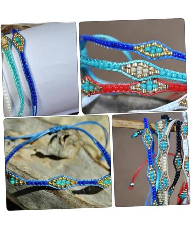 Amosfun 2 Pcs Colorful Bead Bracelet Womens Bracelet Embroidered Wrist Chain Woven Strand Bracelet Wristbands Colorful Beaded Bracelets Arm Ornament Beads Accessories Miss Decorate 25x1cm As Shown - Buy Online on GoSupps.com