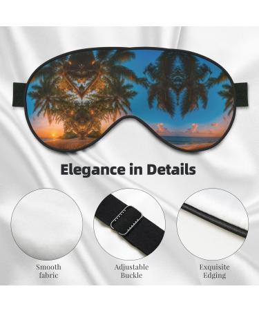 Sunset Hawaiian Palm Tree Print Double-Sided Eye Mask | Soft Light-Blocking Sleep Enhancer for Travel & Home - Buy Online on GoSupps.com