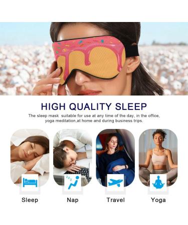 Light Blocking Sleep Mask - Soft Doughnut Glaze Pattern Eye Cover for Men & Women | Adjustable Strap | Ideal for Travel Naps & Relaxation - Buy Online on GoSupps.com