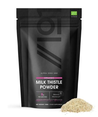 Organic Milk Thistle Powder 150g - Source of Cleansing Silymarin - Made from Cold-Pressed Milk Thistle - Vegan Raw Non-GMO.