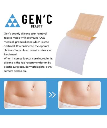 GEN'C B AUTY Silicone Scar Tape Scars Removal Strips Waterproof Scar Bandage(1.6 x 120 Roll) - Buy Online on GoSupps.com