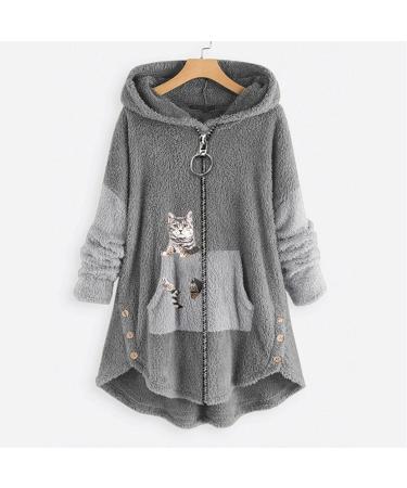 Buy Hanxiulin Plush Fleece Jacket for Women | Lightweight Hooded Autumn Winter Coat | XXL Available - Buy Online on GoSupps.com