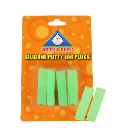 Water Gear Silicone Ear Plugs - Swimming Putty Ear Plugs - Soft Moldable Protection from Water and Shooting Noise (Green)