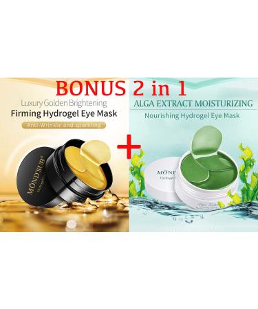 Chlorophyll Algae Extract Collagen Eye Patches - 60 pads for Dark Circles and Under Eye Bags Treatment - Buy Online on GoSupps.com