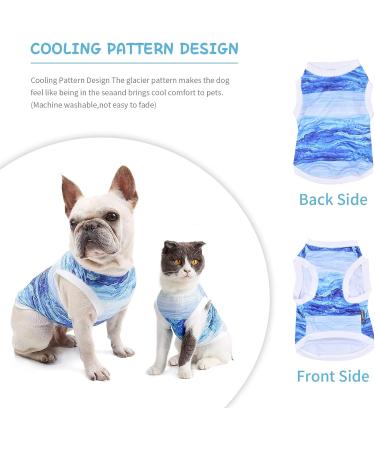 Nivofu Summer Dog Shirt | Cooling Vest for Dogs | Soft & Breathable UV Protection Pet T-Shirt | Blue Sleeveless Vest for Small & Medium Dogs/Cats (L) - Buy Online on GoSupps.com