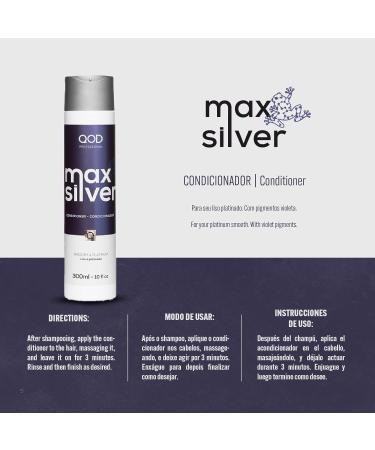 QoD Max Silver Conditioner 300ml - Violet Pigments for Blonde Streaked & Gray Hair - Prolong Smoothness for Straightened Hair - Buy Online on GoSupps.com
