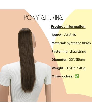 CAISHA 22 Synthetic Hairpiece Ponytail Extension in Light Brown #9 - Heat-Resistant Fiber for a Perfect Straight Look | PH517 - Buy Online on GoSupps.com