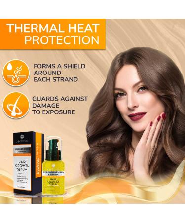 Keratin Hair Serum with Moroccan Argan Oil - Heat Protectant for All Hair Types - Anti Frizz Control Treatment for Women and Men - Buy Online on GoSupps.com
