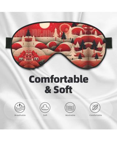 Shop Christmas Tree House Print Unisex Sleep Eye Mask - Soft Comfort Eye Shade for Travel Yoga & Shift Work - Buy Online on GoSupps.com