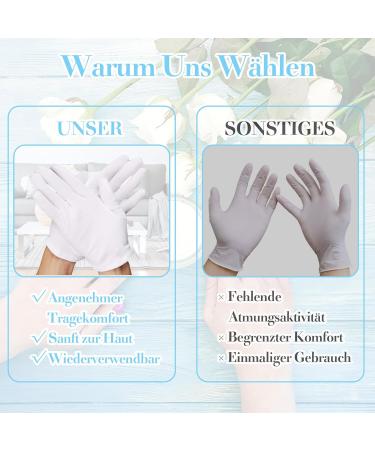 Vegcoo 11 Pairs of 100% Cotton White Gloves | Soft Flexible & Reusable Protective Gloves for Dry Hands Neurodermatitis Moisturizer & Jewelry Control | International Shipping - Buy Online on GoSupps.com