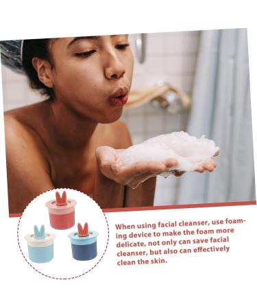 Healeved 3 Pieces Bubbler Bubble cup foaming face compact foam bottle bubble maker for the face foam soap shower gel shower gel foam of facial cleansing foam maker pp - Buy Online on GoSupps.com