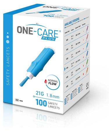 MediVena ONE-CARE Plus Safety Lancets 21G x 1.8mm 100/bx - Contact-Activated, Sterile, Single-Use for Comfortable Blood Sampling - Buy Online on GoSupps.com