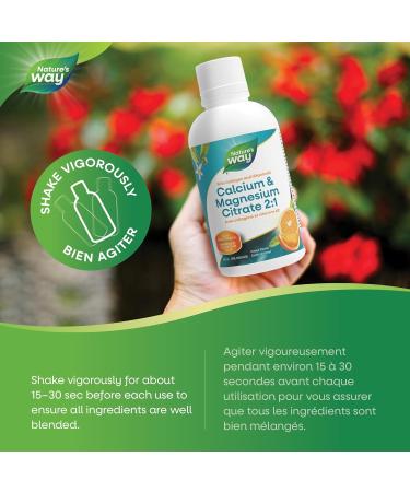 Nature's Way Calcium and Magnesium Citrate 2:1 - Liquid Supplement with Vitamin D3 Vitamin K2 and Collagen Helps Support the Maintenance of Bones and Teeth Orange Flavour 500 mL - Buy Online on GoSupps.com