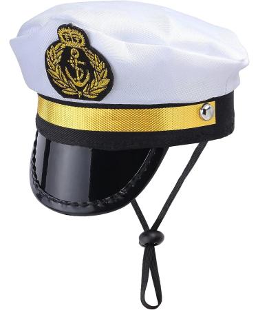 Yewong Pet Captain Sailors Costume Set Dog Cat Sea Captain Hat with Pet Anchor Triangle Bibs Scarf for Cat Puppy Navy Halloween Cosplay Costume Accessories Photo Props (White-B) - Buy Online on GoSupps.com