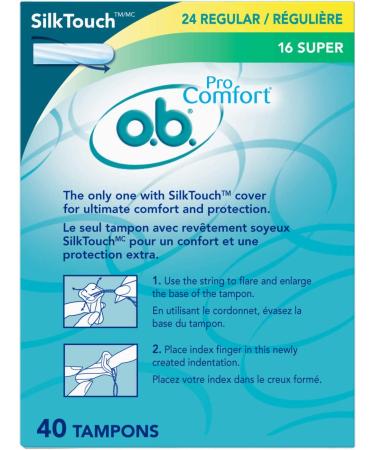 o.b. Pro Comfort Applicator Free Digital Tampons  Regular and Super Multi-Pack - 40 Count Multipack (Regular/Super) - Buy Online on GoSupps.com