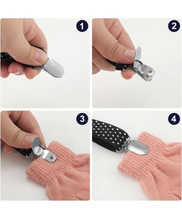 PEUTIER 4pcs Mitten & Hat Clips - Elastic Stainless Steel Glove Holder for Toddlers, Kids & Adults - Buy Online on GoSupps.com