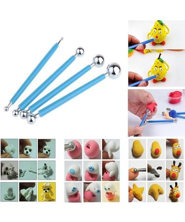 9PCS Sculpting Tools with Metal Ceramic Clay Stylus Dotting Tools and Silicone Polymer Flower Indentation Tool Set - Blue - Buy Online on GoSupps.com