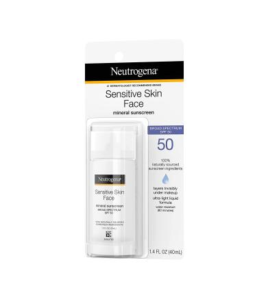 Neutrogena Sensitive Skin Liquid Sunscreen SPF 50 - 1.4 fl oz (40 ml) | Broad Spectrum Protection - Buy Online on GoSupps.com