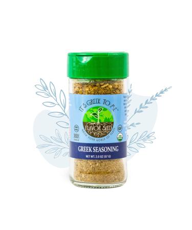 FLAVOR SEED - It's Greek To Me Organic Greek Seasoning (Glass Jar) - Gluten Free Mediterranean Spice perfect for Keto, Paleo, Whole 30 Diets 2 Ounce (Pack of 1)