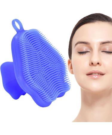 Silicone Face Scrubber Exfoliator Manual Silicone Face Scrub & Facial Scrubber - Silicone Face Scrub Facial Cleansing Rubber Face Exfoliator Brush for Delicate Cleaning Blue - Buy Online on GoSupps.com