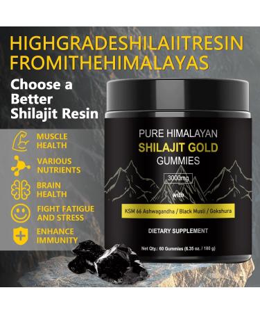 Gommes de Shilajit pur de l'Himalaya : shilajit de qualit or enrichi en ashwagandha acide fulvique et plus de 85 oligo- l ments - Sans sucre ajout - Pour homme et femme - Saveur framboise et - Buy Online on GoSupps.com