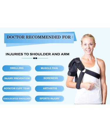 AireSupport Adjustable Shoulder Compression Sleeve with Ice/Heat Pack - Men & Women | Rotator Cuff, AC Joint, Labrum & Tendon Support - Buy Online on GoSupps.com