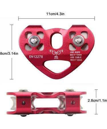 Latinaric Double Rope Pulley - Heart Shape Red Deflection Pulley for Cable Car & Via Ferrata | International Shipping - Buy Online on GoSupps.com