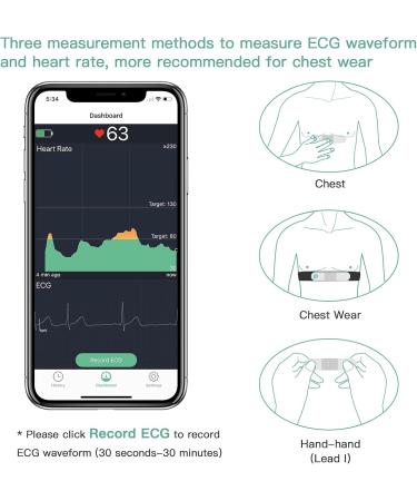 Wellue Visualbeat Breast Belt - 24-Hour Heart Rate Monitor with EKG Bluetooth & ANT+ | Portable Sensor with Vibration Alarm - Buy Online on GoSupps.com