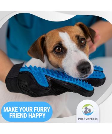 PetPurrfect Premium Grooming Gloves | 2-in-1 Hair Remover & Bathing | Rubber Brush for Pet Hair | Dog Washing & Cat Fur Remover Pair - Buy Online on GoSupps.com