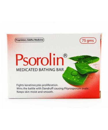 Psorolin Medicated Bathing Bar Effective Cleanser and a Good Emollient - 75gm by JRK Sidha
