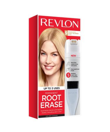 Permanent Hair Color by Revlon  Permanent Hair Dye  At-Home Root Erase with Applicator Brush for Multiple Use  100% Gray Coverage  Light Blonde (9)  3.2 Fl Oz 9 Light Blonde