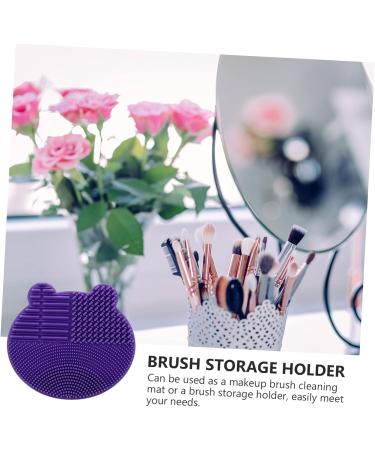 Housoutil 2 1 Makeup Brush Cleaning Pad Portable Hair Brush Cosmetic Brush Scrubber Mat Silicone Holder Portable Brush Cleaner Mat Silicone Tools Drying Rack Purple Silica Gel 2 in 1 11X10cm Purple - Buy Online on GoSupps.com