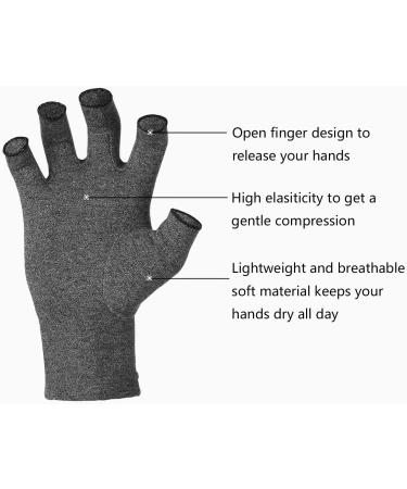 Duerer Arthritis Compression Gloves - Pain Relief for Rheumatoid, RSI, Carpal Tunnel - Men and Women - Grey (M) - Buy Online on GoSupps.com