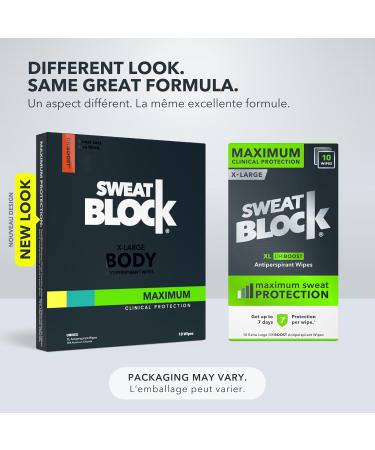 SweatBlock Maximum Strength Antiperspirant Sweat Wipes - 10 Count - Up to 7 Day Protection - Unisex - Buy Online on GoSupps.com