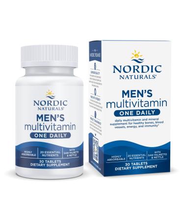 Nordic Naturals Men s Multivitamin One Daily - Bone Energy & Blood-Vessel Support - Immunity Supplement - 20 Essential Nutrients - 30 Tablets - 30 Servings