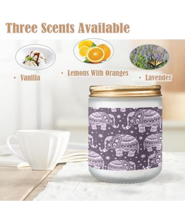 Buy Lavender Candles for Home | Aromatherapy Jar Candles 7 oz | Perfect Scented Gifts for Women - Vintage Indian Ethnic Elephant Design - Buy Online on GoSupps.com