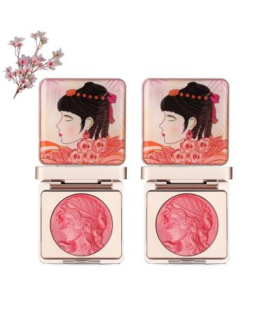 Juketron Embossed Smooth Powder Blush Palette for Cheeks Embossed Smooth Powder Blush Palette Matte Powder Blush Palette for Face Embossed Blush for Cheeks (Pink 2