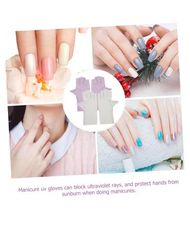 FRCOLOR Gel Nail Gloves 2 Pairs pink gloves nail art UV gloves sun protection gloves for women nail art supplies manicure gloves anti UV nail UV gloves manicure UV gloves nail lamp Nylon - Buy Online on GoSupps.com