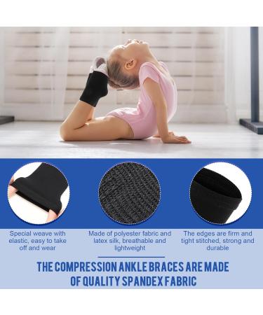 Tarpop Kids Ankle Brace Set - Compression Socks for Sports & Injury Prevention - Adjustable Support for Kids - Perfect for Dance Jogging & Running - Black - Buy Online on GoSupps.com