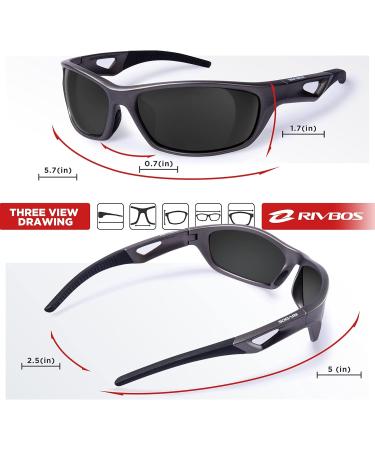 Rivbos Polarized Cycling Sunglasses for Men & Women - Lightweight TR90 Frame UV400 Protection for Hiking Running Golf & Fishing - RB831 Silver & Black - Buy Online on GoSupps.com