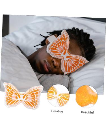 Healeved Ice Butterfly Eye Mask - Silk Gel Sleep Mask for Cooling and Comfort - Orange - Buy Online on GoSupps.com