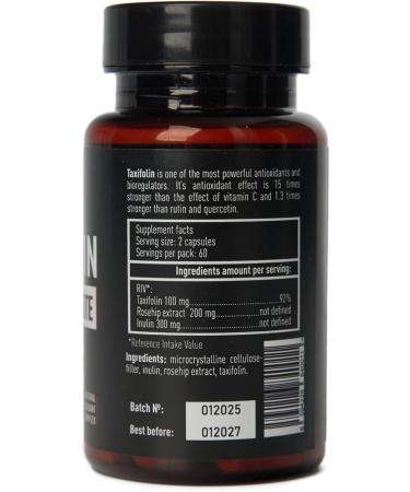 Taxifolin Forte Dihydroquercetin Compl ment Antioxydant 300 mg - Taxifolin (Bioflavonoid) 50 mg Vitamin C & Inulin - Plant-based Antioxidant Complex - 60 Capsules - Buy Online on GoSupps.com