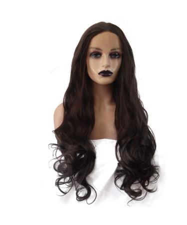 Buy Long Wavy Brown Lace Front Wig - 13x4 Heat Resistant Synthetic Hair - 26 Inch - Perfect for International Shipping - Buy Online on GoSupps.com