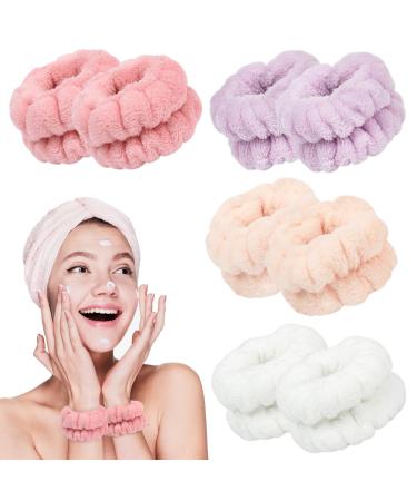 Shintop 8 Pieces Face Wash Bracelets Purple White Lotus Pink Adzuki Red