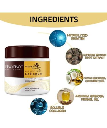Collagen Hair Mask 500ml Hair Masks for Dry Damaged Hair Deep Conditioning Hair Treatment Natural Argan Oil Collagen Hair Mask Deep Conditioning Hair Mask - Buy Online on GoSupps.com