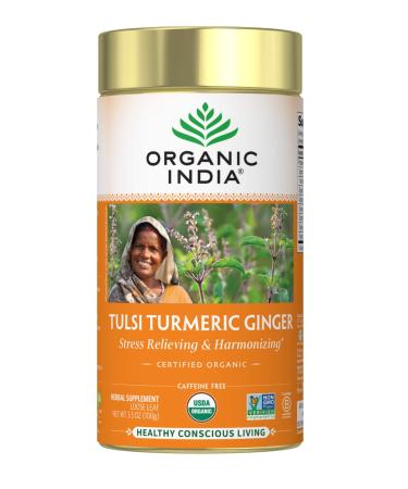 Organic India Tulsi Turmeric Ginger Stress Relieving & Harmonizing Loose Leaf 3.5 oz (100 g)