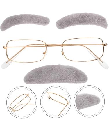 Hakidzel Adult Cosplay Set - Funny Old Man Fake Mustache & Glue-On Eyebrows for Halloween Costume - Buy Online on GoSupps.com