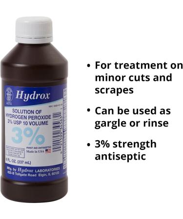 McKesson Hydrogen Peroxide 3%, 8 oz Pack of 12 Topical Solution USP, First Aid Antiseptic, Oral Debriding Agent - Buy Online on GoSupps.com